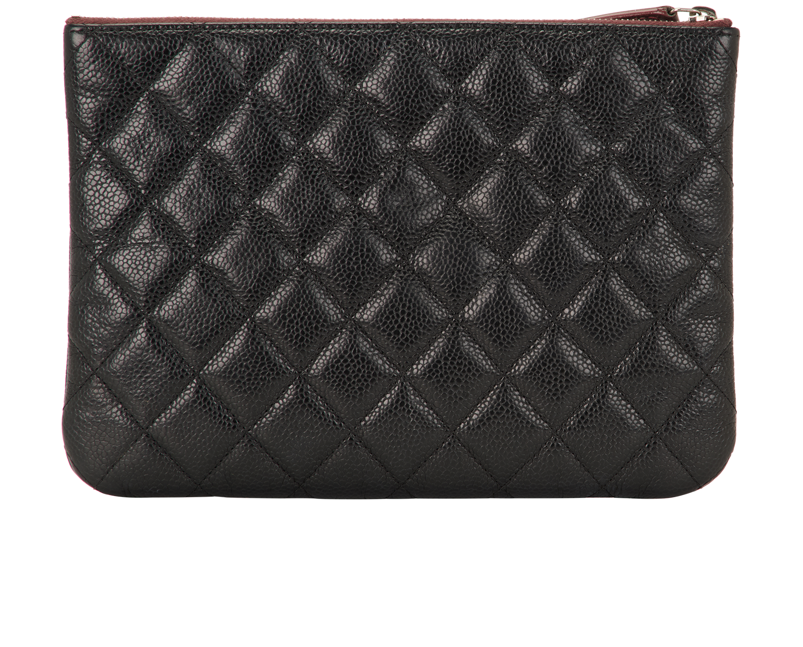 Chanel Logo Zip Pouch, &pound;720, Accessories, Black, Caviar/Caviar Leather, Back view